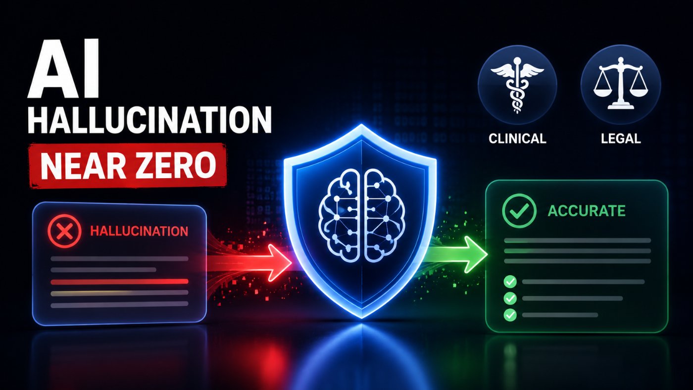 Composite Abstention Architectures Cut AI Hallucination to Near Zero in Clinical and Legal Testing