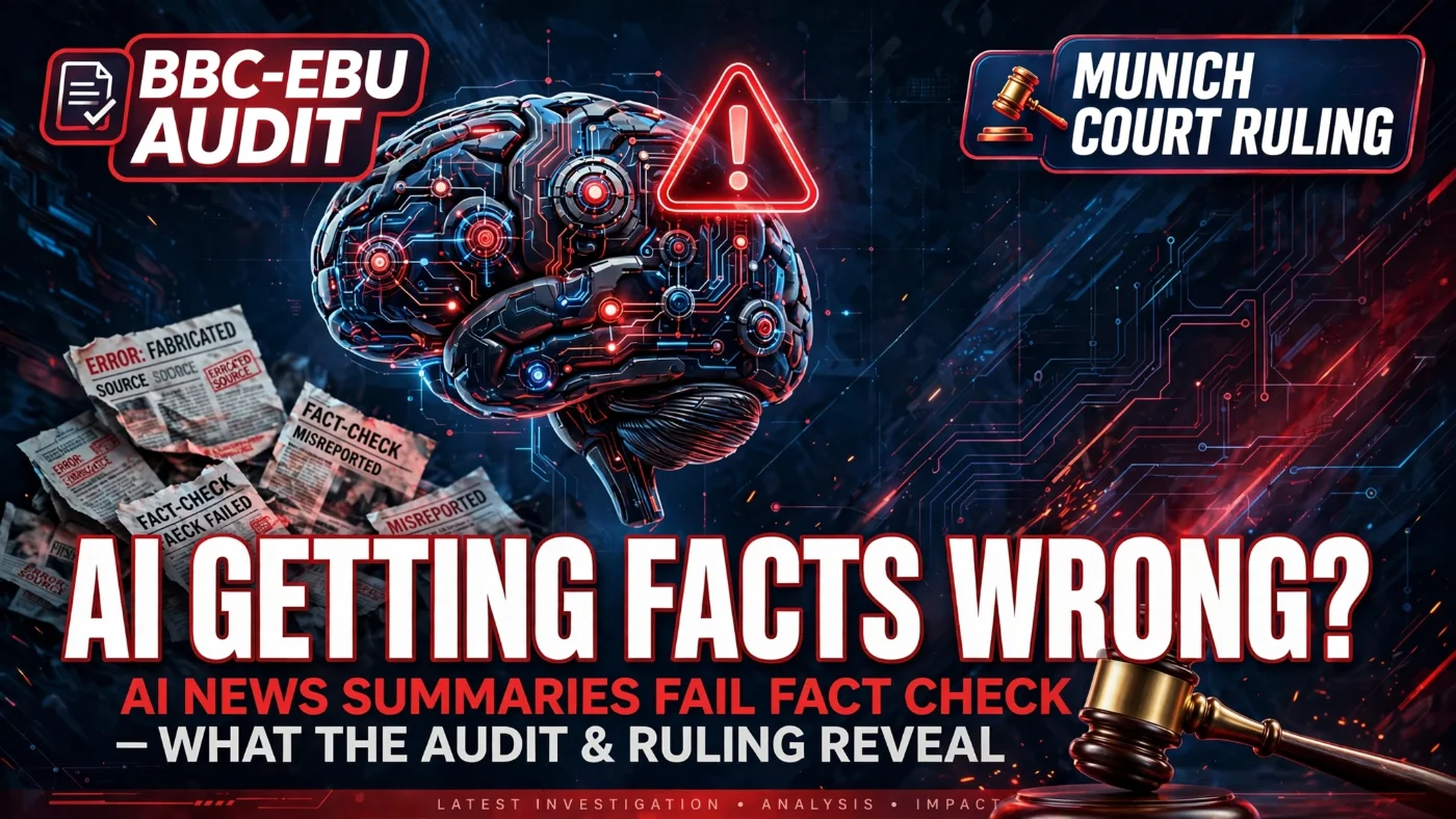 AI News Summaries Are Getting Facts Wrong: What the BBC-EBU Audit and Munich Court Ruling Reveal